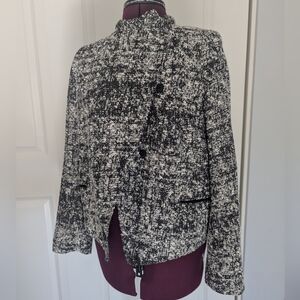 $1865 Proenza Schouler ITALY MADE Tweed Asymmetrical Jacket Blazer Womens Size 8